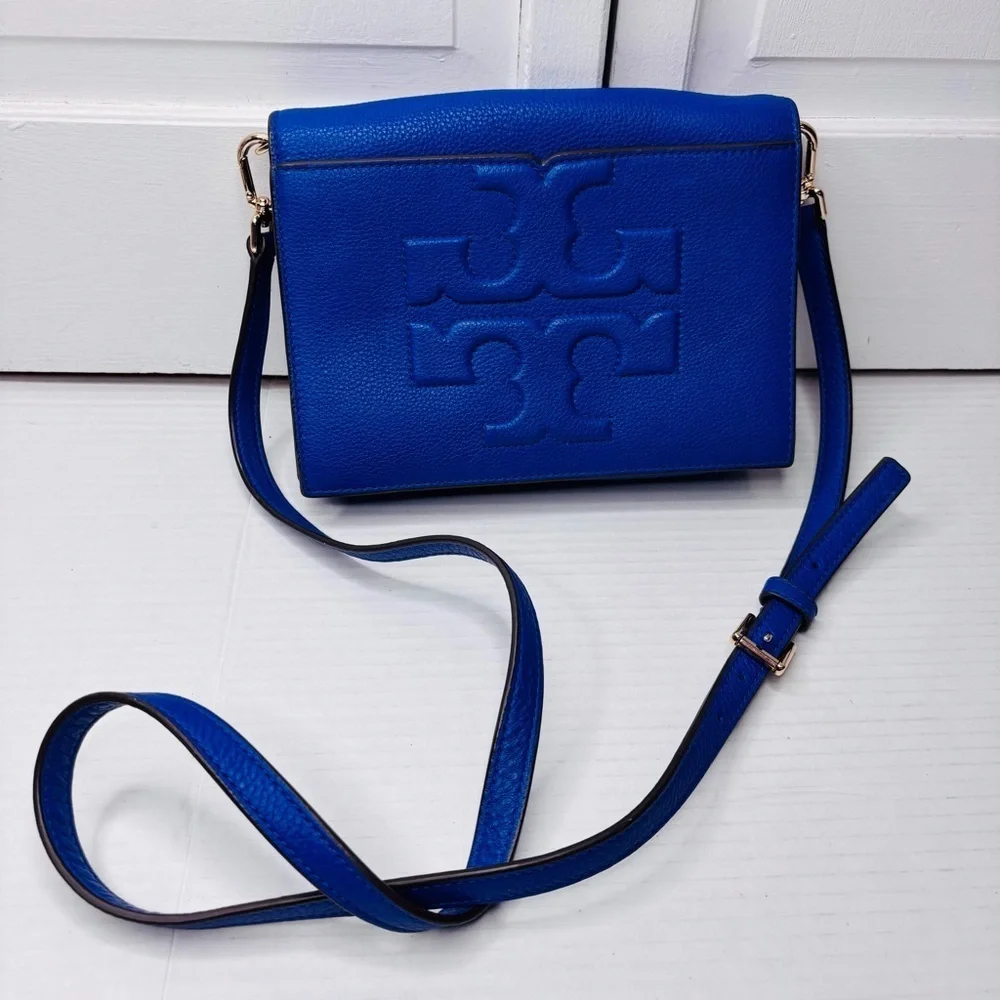 New TORY BURCH Blue Bombe T Combo Crossbody Bag